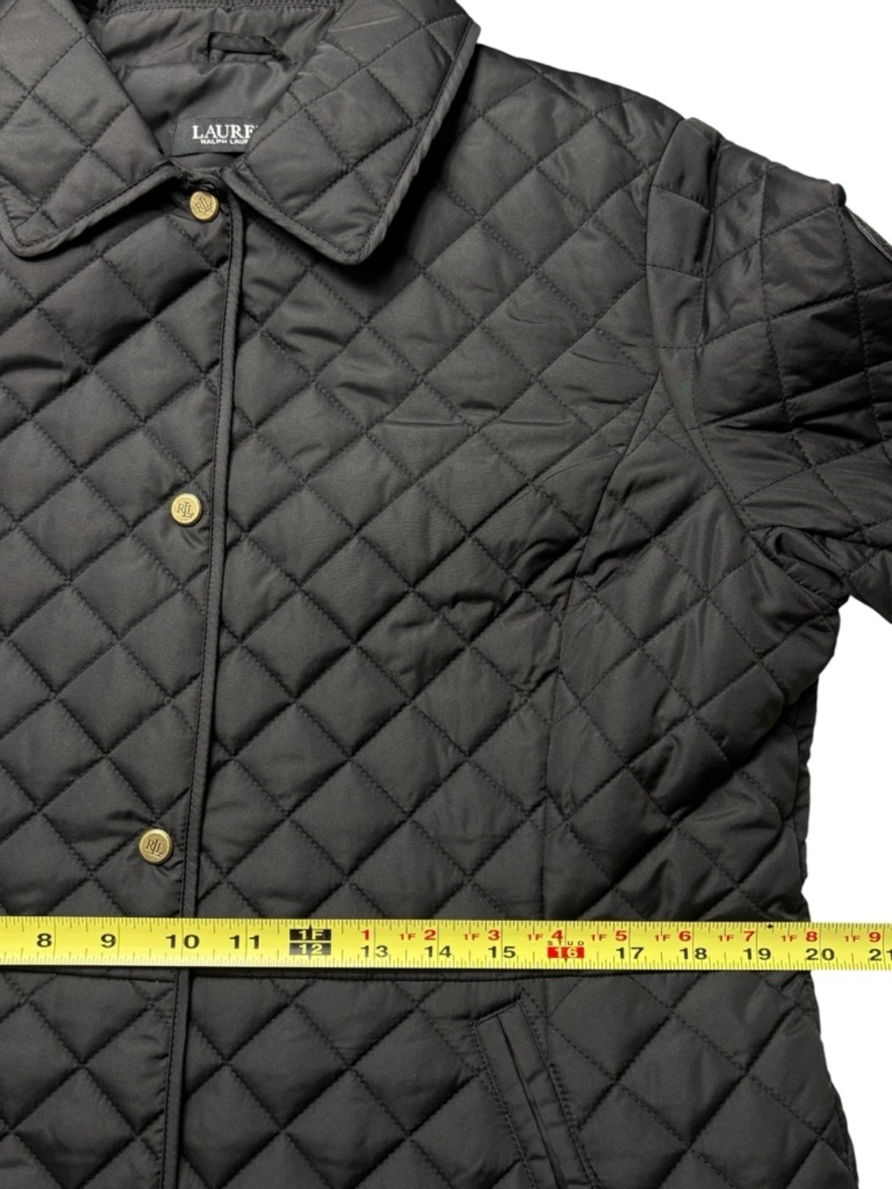 NWT Lauren Ralph Lauren Black Label Quilted Snap Front Barn Jacket • Black • L - Picture 8 of 15